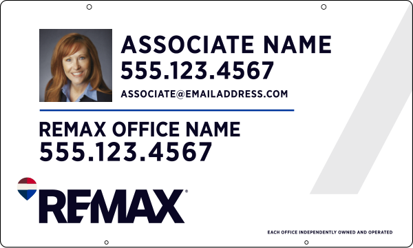 Reflective Hanging Associate Name w  Photo Sign Panel, 18h x 30w, Steel